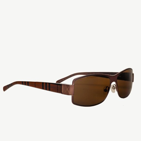 Burberry by Safilo B9412/S Brown Check-Print Rectangular Sunglasses - Picture 1 of 9